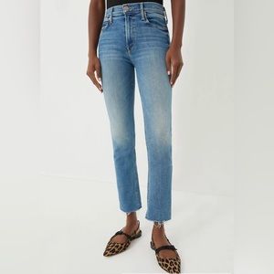 MOTHER The Dazzler Mid Rise Raw Hem Jeans